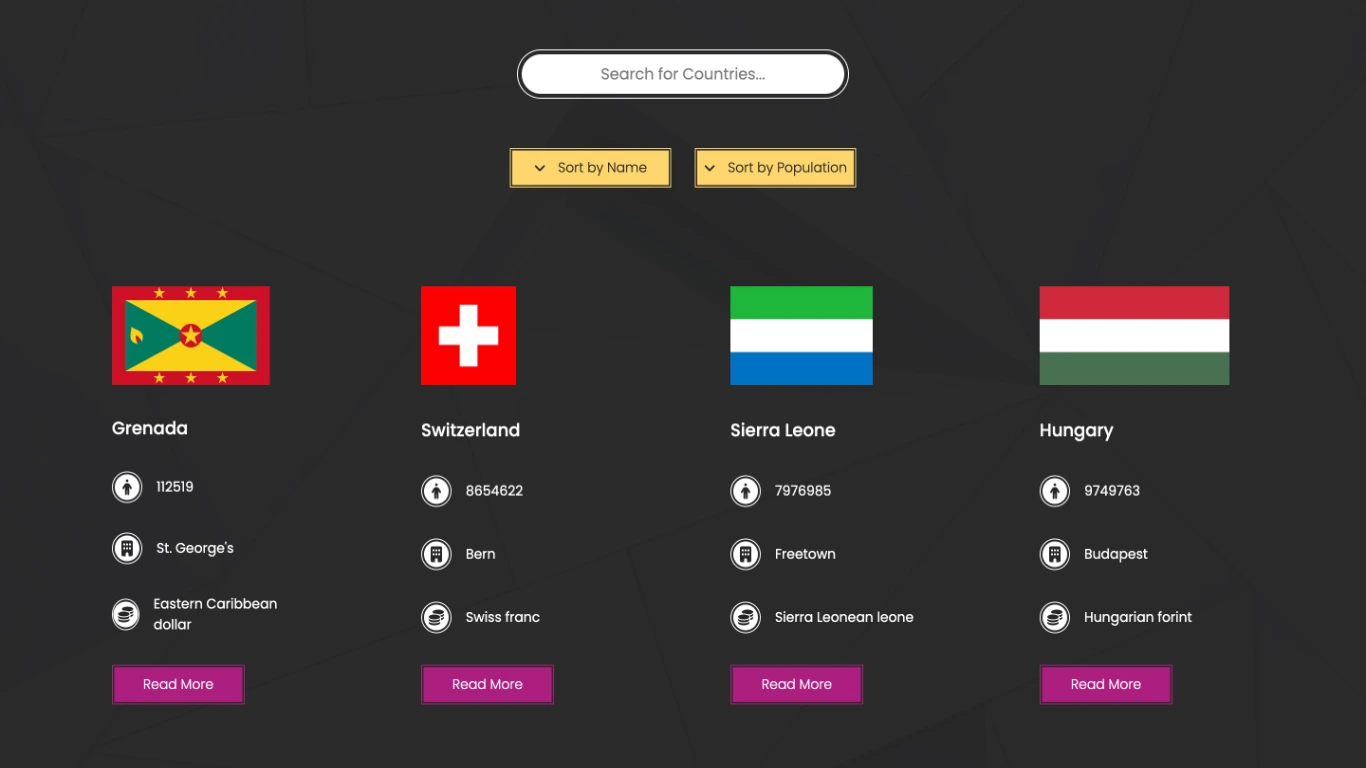 React Countries List